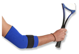 tennis player wearing elbow bandage